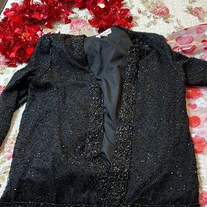Vintage Lawrence Kazar beaded silk jacket